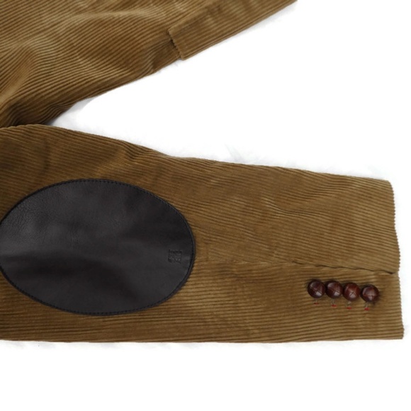 Carolina Herrera Blazer Sports Coat Corduroy Lambskin Elbow Patches Logo - Picture 5 of 8